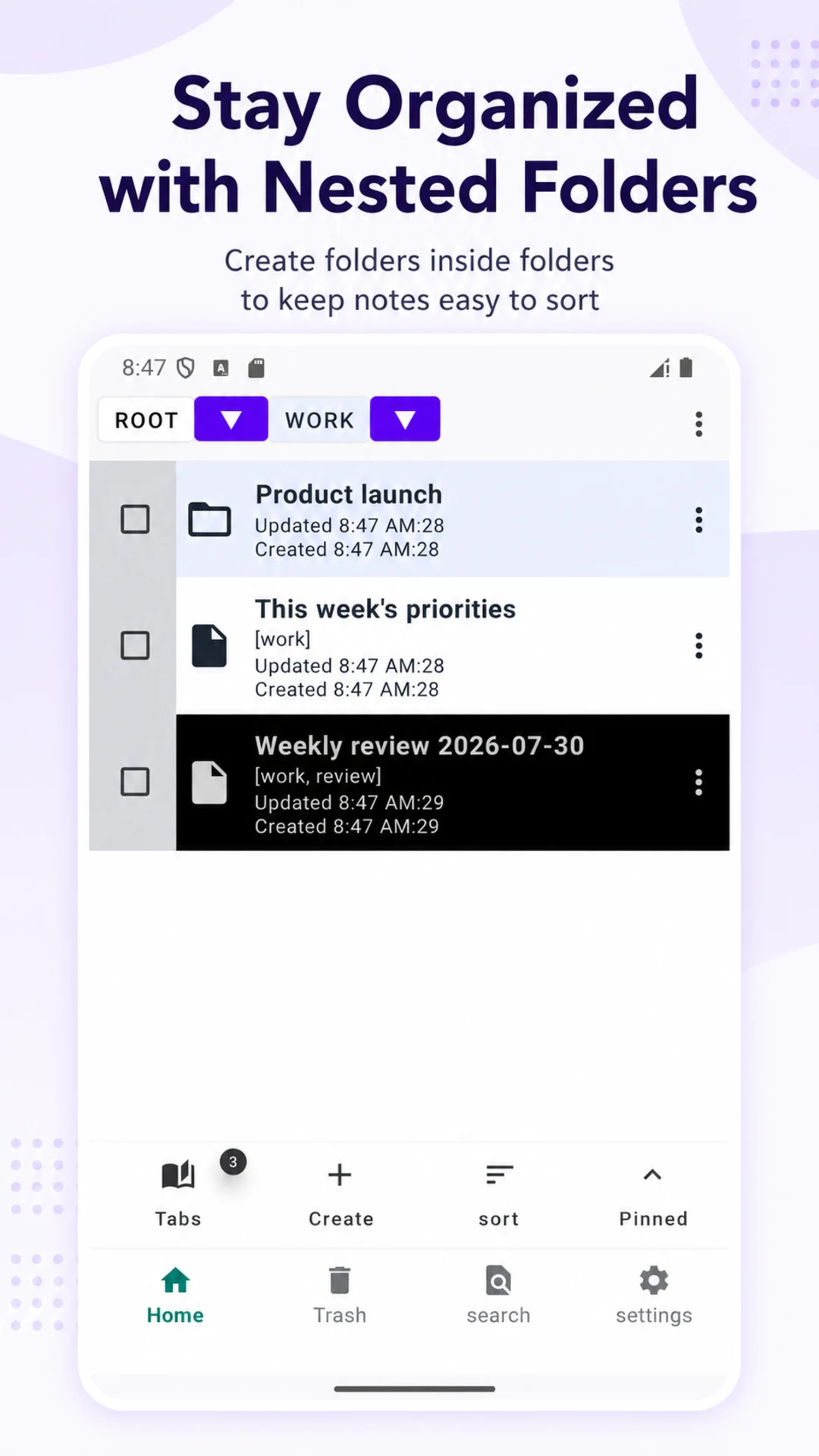 Folder Notes - Nested Notepad screenshot