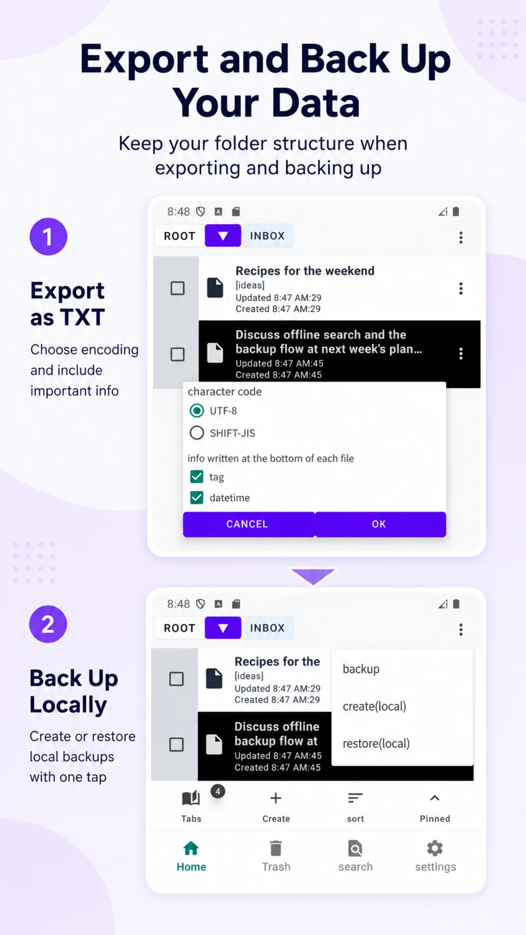 Folder Notes - Nested Notepad screenshot